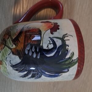 Rooster mug by Susan Winget